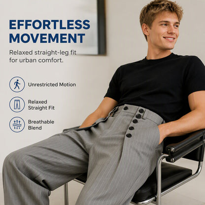 🎉The Lowest Price But The Best Quality!🔥Men's Chic High-Waisted Double-Breasted Drape Pants