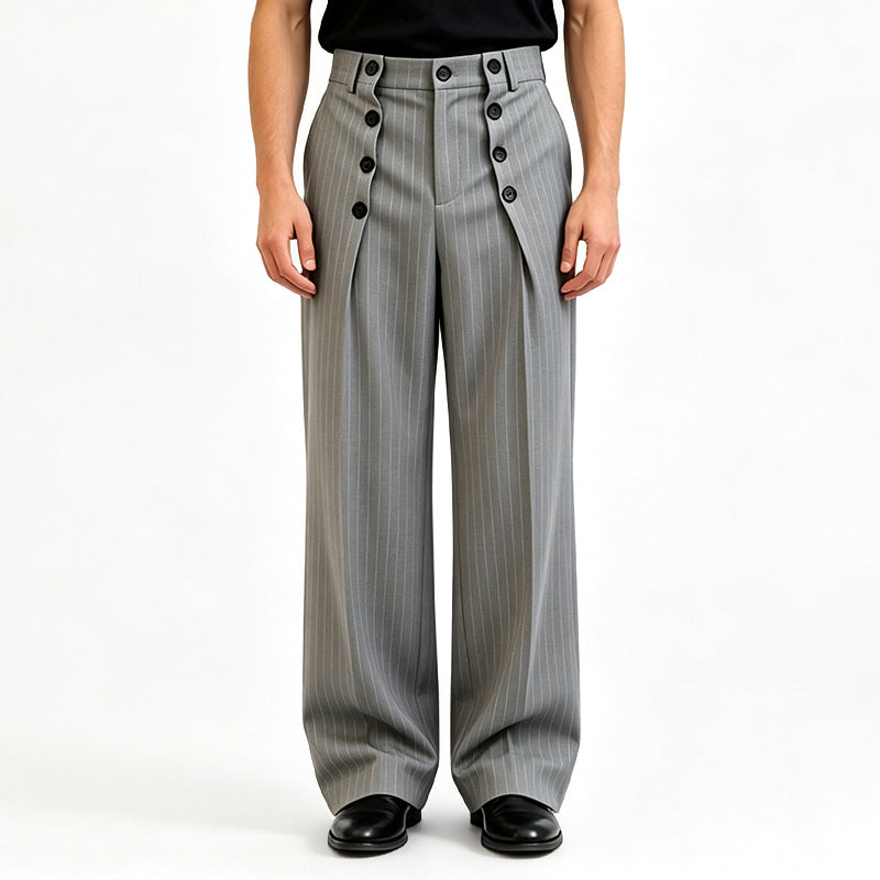 🎉The Lowest Price But The Best Quality!🔥Men's Chic High-Waisted Double-Breasted Drape Pants