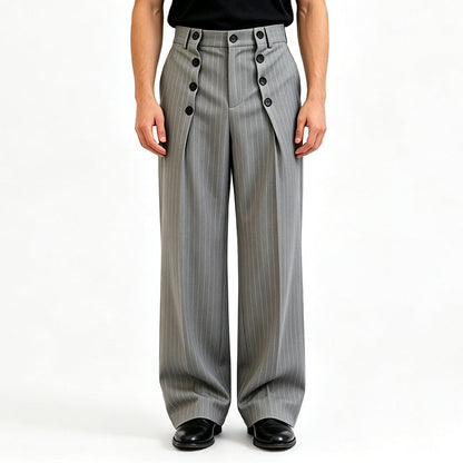 🎉The Lowest Price But The Best Quality!🔥Men's Chic High-Waisted Double-Breasted Drape Pants