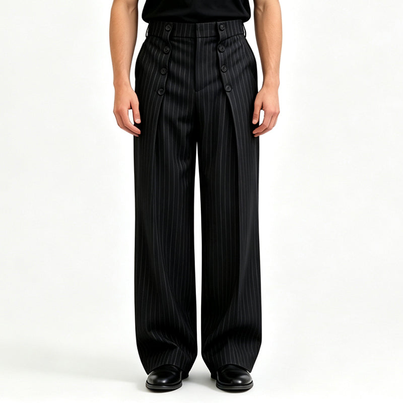 🎉The Lowest Price But The Best Quality!🔥Men's Chic High-Waisted Double-Breasted Drape Pants