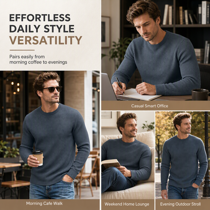 ⏰ Last Day of the Sale – 50% OFF ✨Men's Casual Slim Fit Crew Neck Long Sleeve Sweatshirt