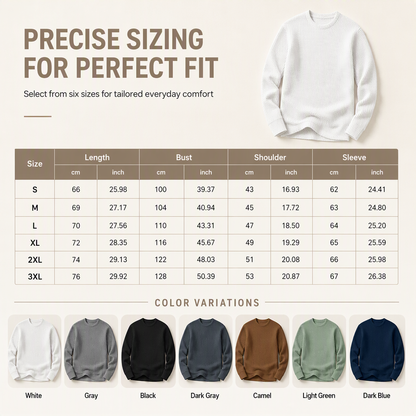⏰ Last Day of the Sale – 50% OFF ✨Men's Casual Slim Fit Crew Neck Long Sleeve Sweatshirt