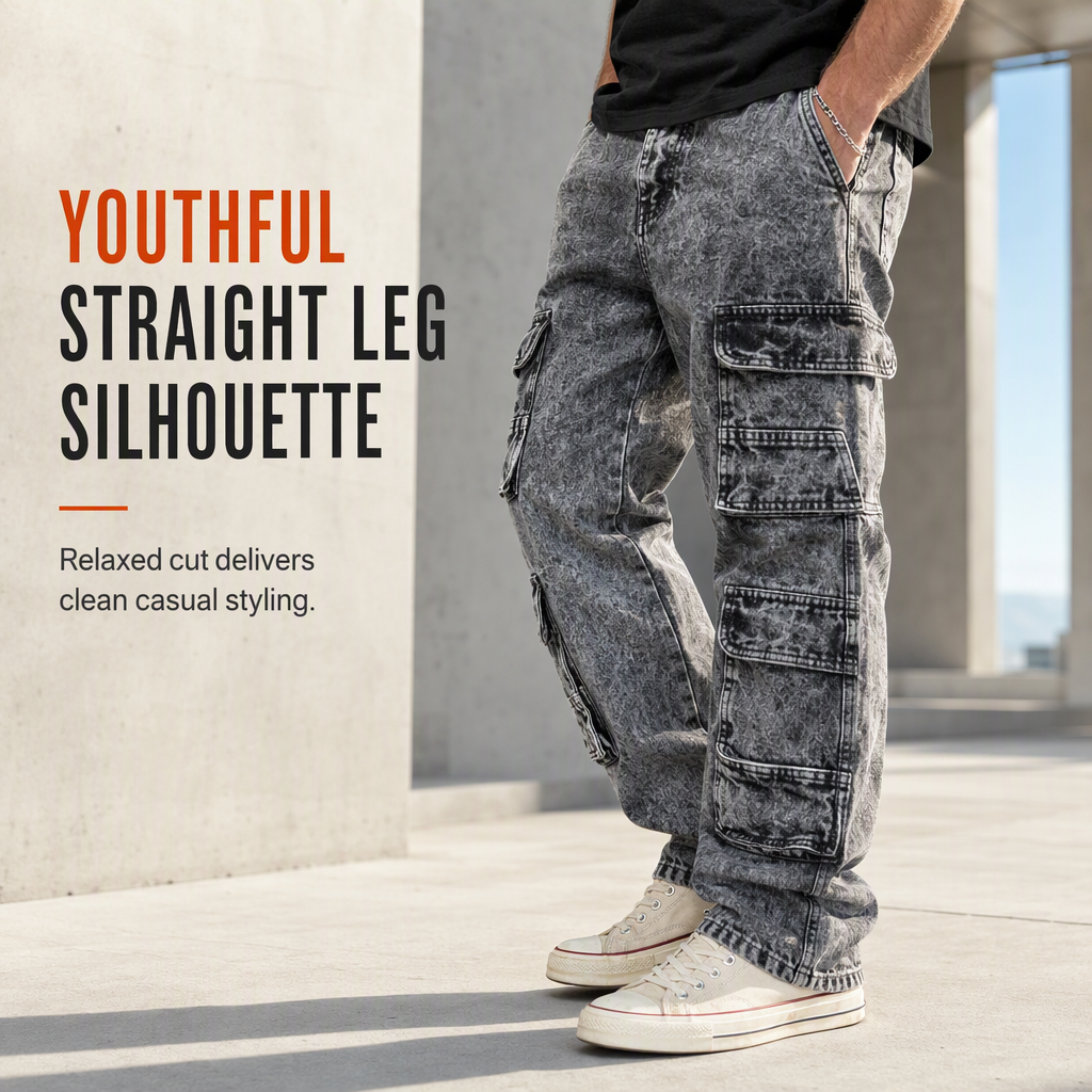 ✨Limited stock available, don’t miss out!🎉Retro Washed Wide Leg Cargo Jeans Y2K High Street Denim Pants with Pockets🥠𝙁𝙧𝙚𝙚 𝙎𝙝𝙞𝙥𝙥𝙞𝙣𝙜