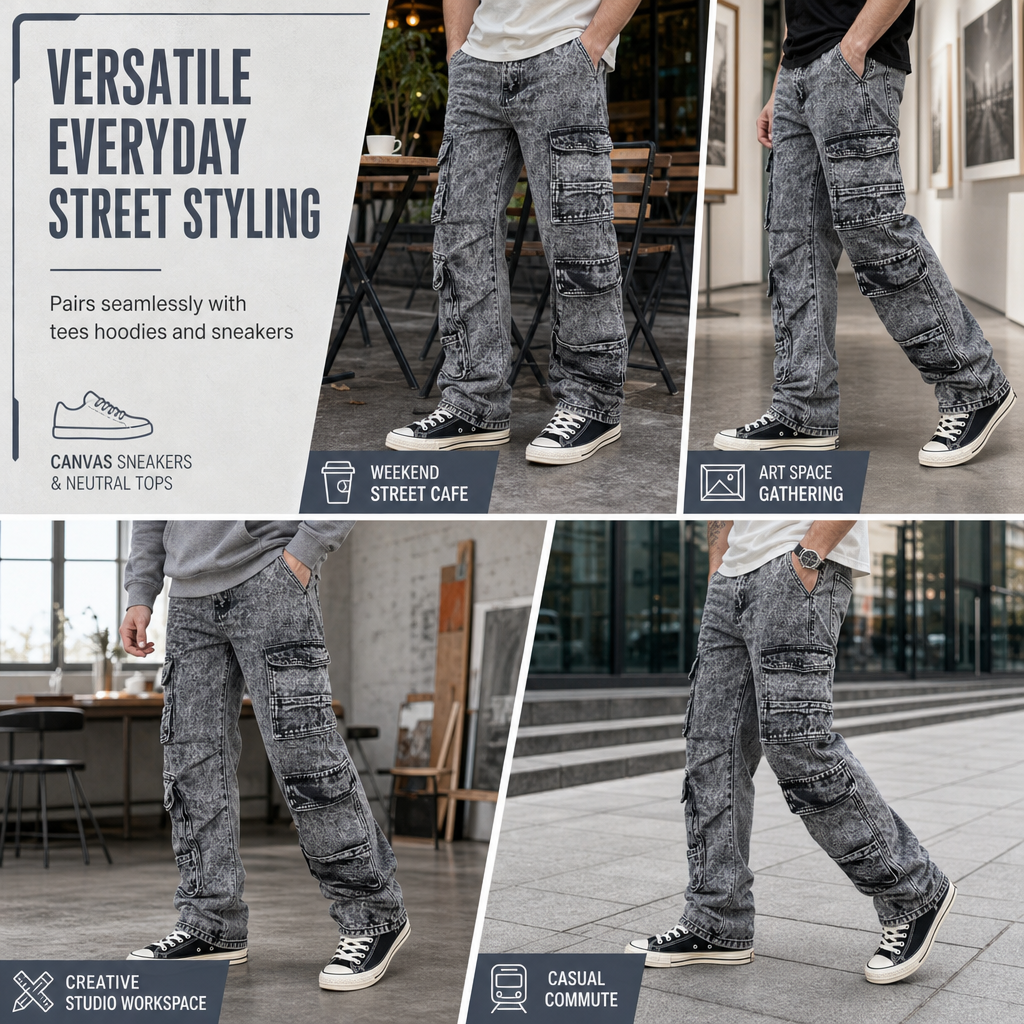 ✨Limited stock available, don’t miss out!🎉Retro Washed Wide Leg Cargo Jeans Y2K High Street Denim Pants with Pockets🥠𝙁𝙧𝙚𝙚 𝙎𝙝𝙞𝙥𝙥𝙞𝙣𝙜