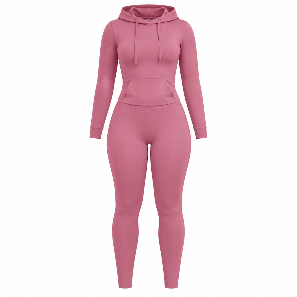 Women Two Piece Outfit Crew Neck Long Sleeve Top and Matching Pants Set for Fall