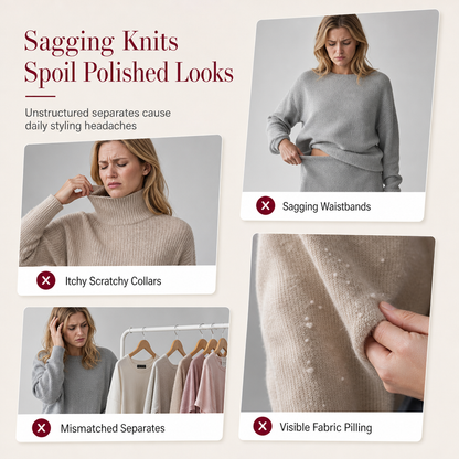 🎉The Lowest Price But The Best Quality!🔥Women's Solid Color Turtleneck Knit Pullover Sweater and Skirt Set🥠𝙁𝙧𝙚𝙚 𝙎𝙝𝙞𝙥𝙥𝙞𝙣𝙜