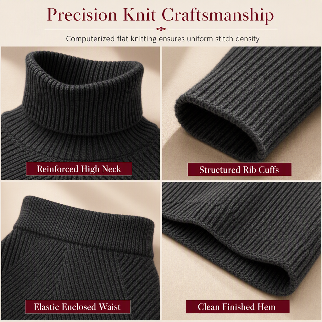 🎉The Lowest Price But The Best Quality!🔥Women's Solid Color Turtleneck Knit Pullover Sweater and Skirt Set🥠𝙁𝙧𝙚𝙚 𝙎𝙝𝙞𝙥𝙥𝙞𝙣𝙜