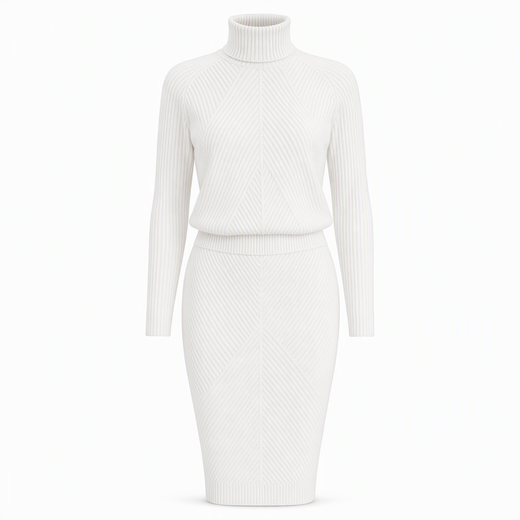 🎉The Lowest Price But The Best Quality!🔥Women's Solid Color Turtleneck Knit Pullover Sweater and Skirt Set🥠𝙁𝙧𝙚𝙚 𝙎𝙝𝙞𝙥𝙥𝙞𝙣𝙜