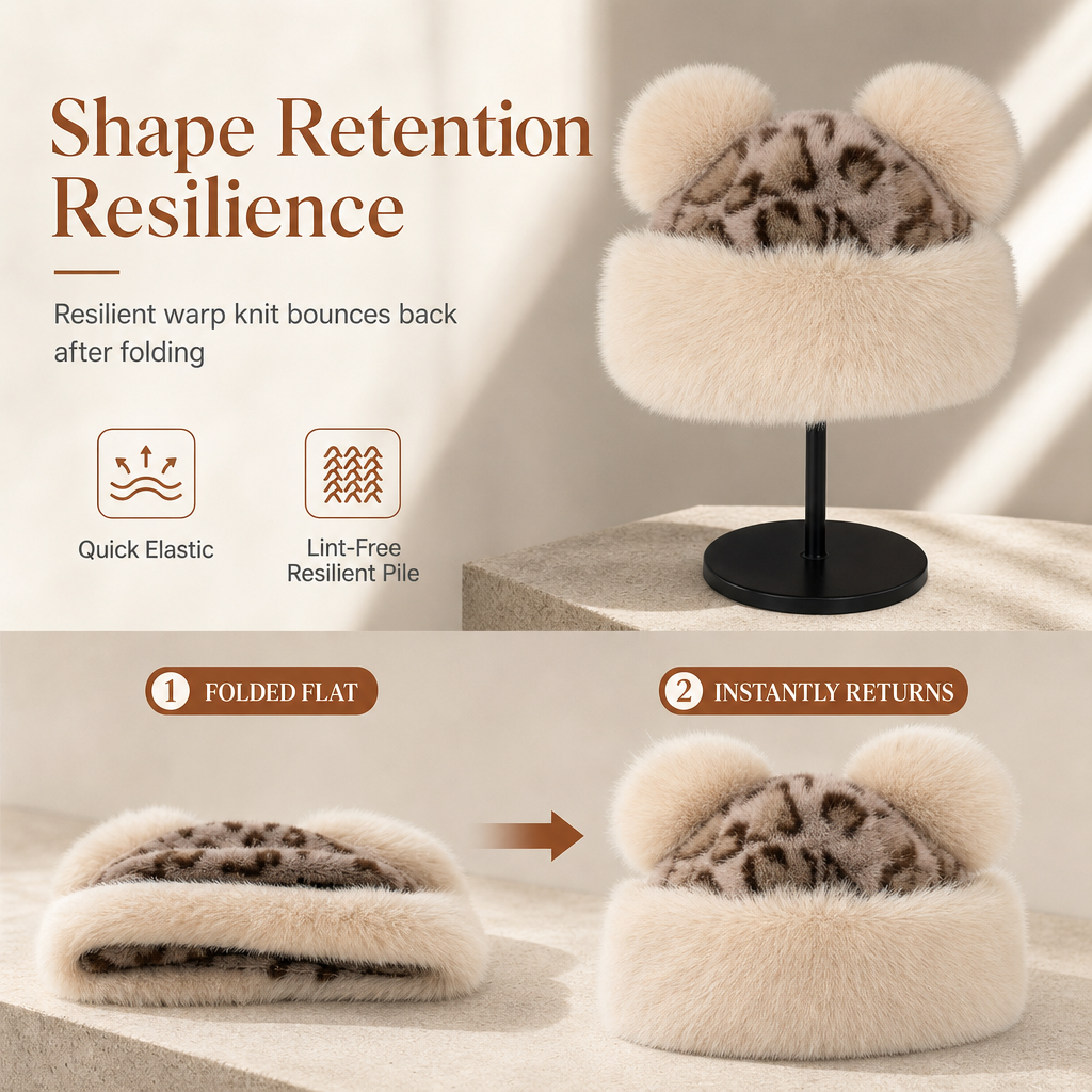⏰ Seasonal changeover sale: 50% off – quality at half the price! ✨Women Vintage Leopard Print Plush Bear Ears Mongolian Hat Thick Warm Winter Earflap Beanie