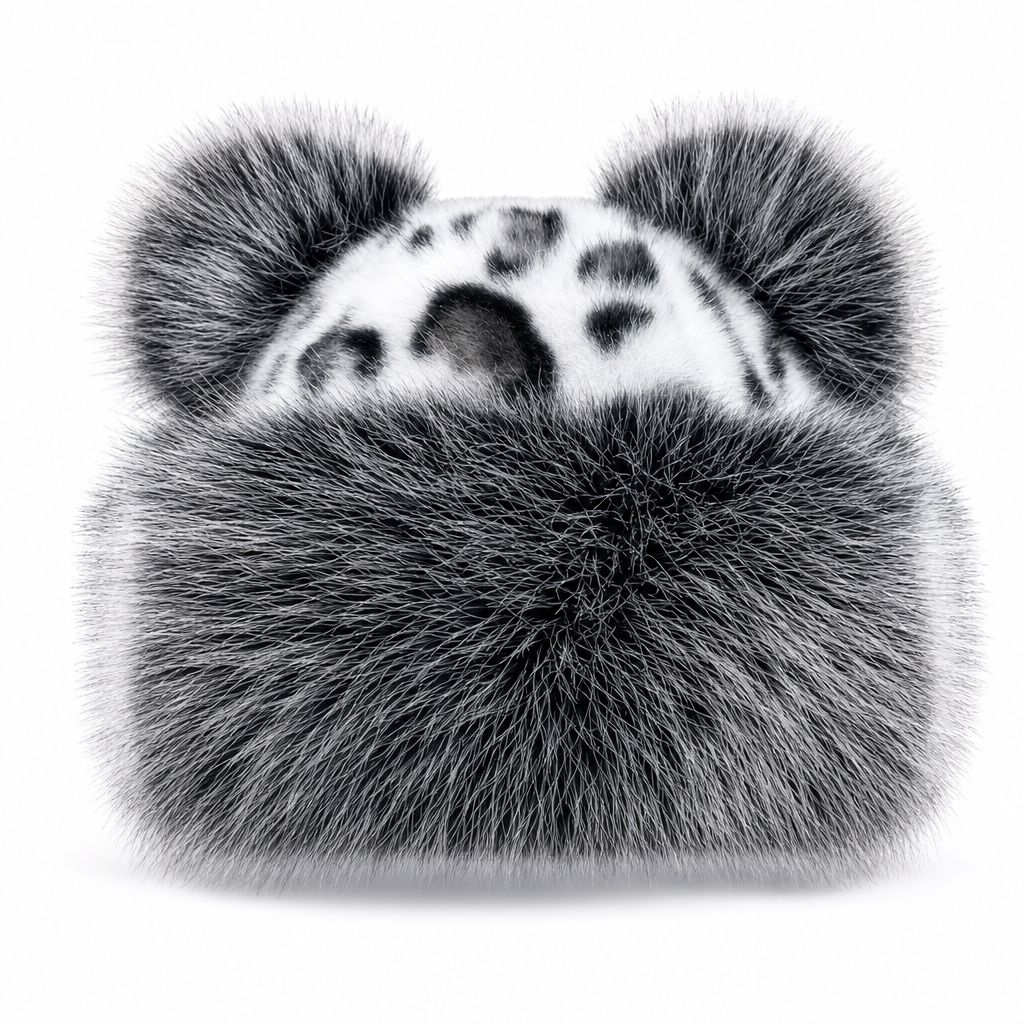 ⏰ Seasonal changeover sale: 50% off – quality at half the price! ✨Women Vintage Leopard Print Plush Bear Ears Mongolian Hat Thick Warm Winter Earflap Beanie