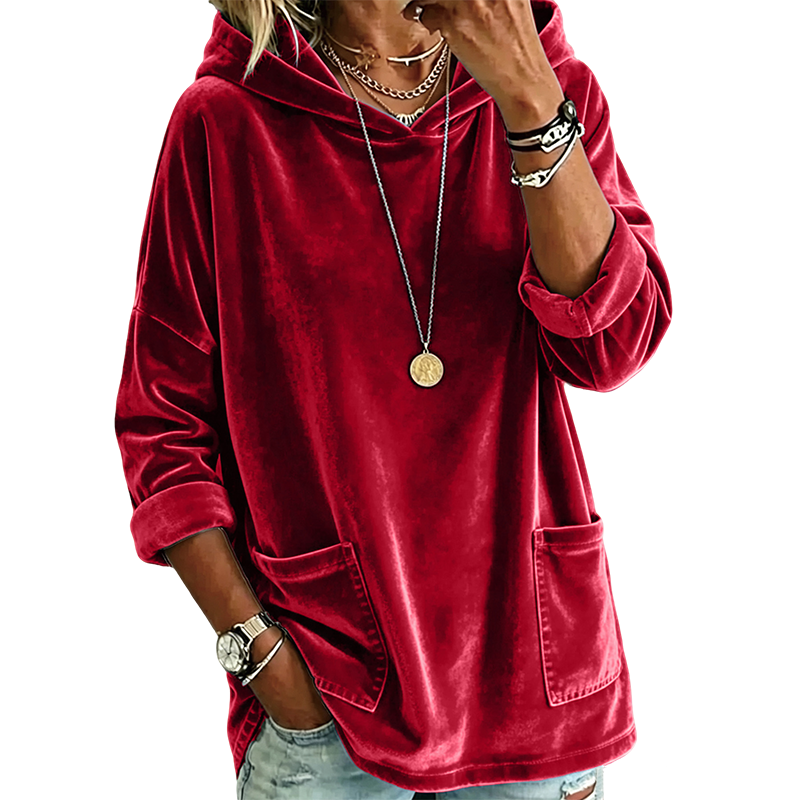 ✨Limited stock available, don’t miss out!🎉Women's Velvet Pullover Hoodie