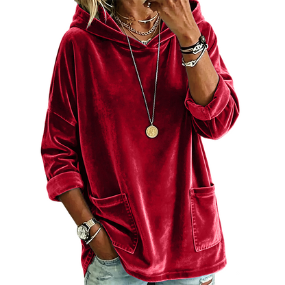 ✨Limited stock available, don’t miss out!🎉Women's Velvet Pullover Hoodie