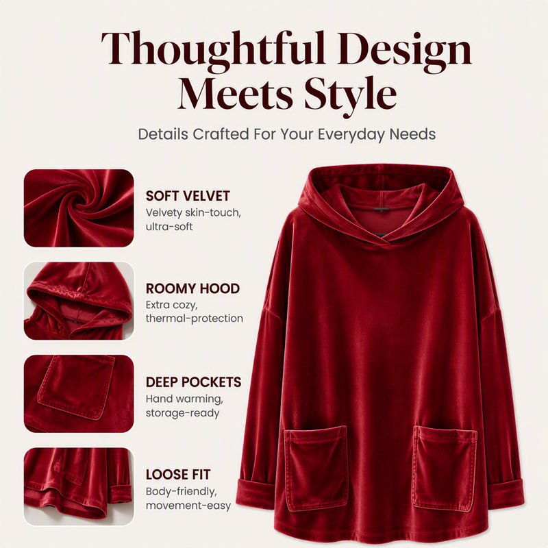 ✨Limited stock available, don’t miss out!🎉Women's Velvet Pullover Hoodie