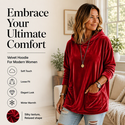 ✨Limited stock available, don’t miss out!🎉Women's Velvet Pullover Hoodie
