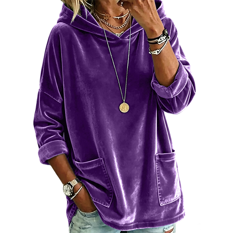 ✨Limited stock available, don’t miss out!🎉Women's Velvet Pullover Hoodie