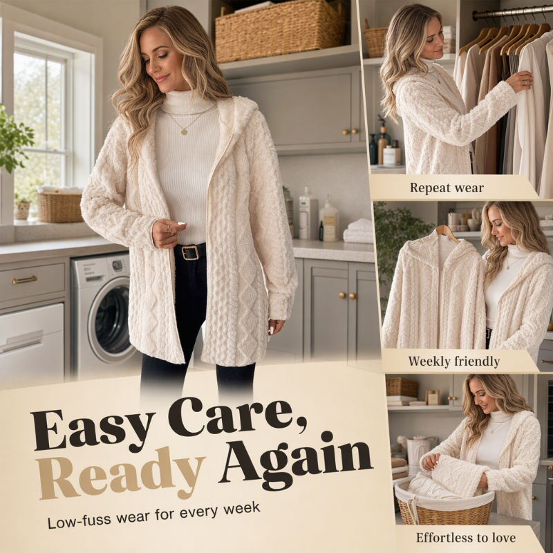 ⏰ Seasonal changeover sale: 50% off – quality at half the price! ✨Women’s Casual Plush Hooded Jacket