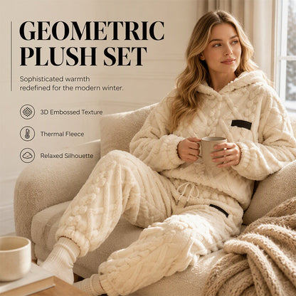 ⏰ Seasonal changeover sale: 50% off – quality at half the price! ✨Women's Plush Cable Knit Hoodie & Pants Set