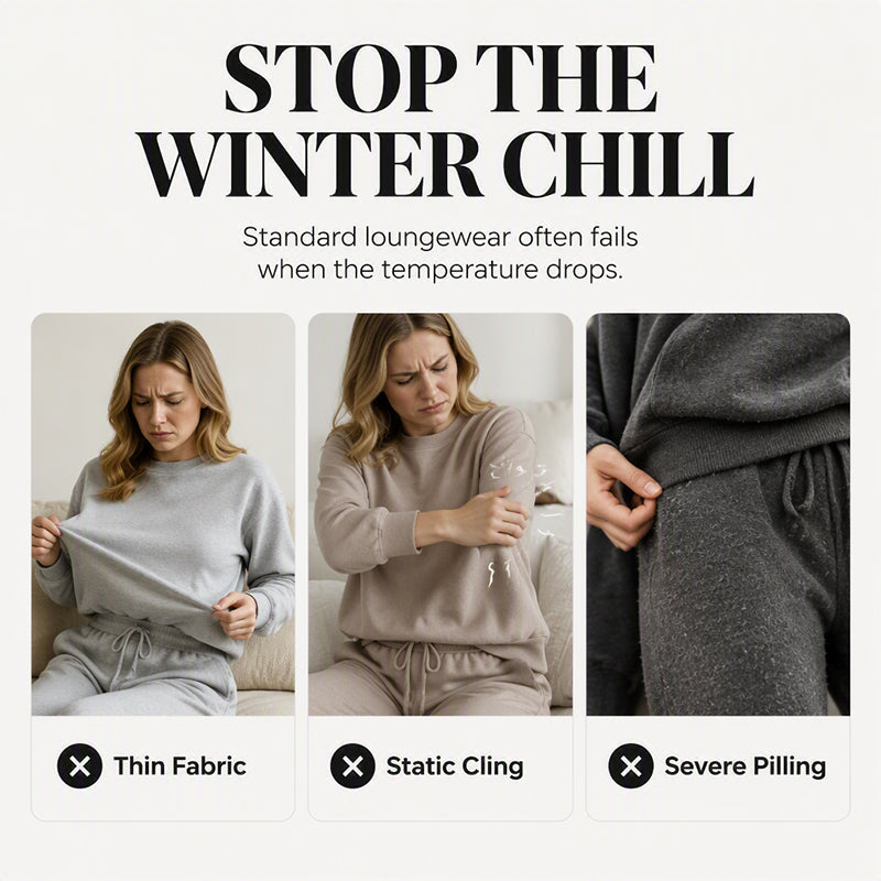 ⏰ Seasonal changeover sale: 50% off – quality at half the price! ✨Women's Plush Cable Knit Hoodie & Pants Set