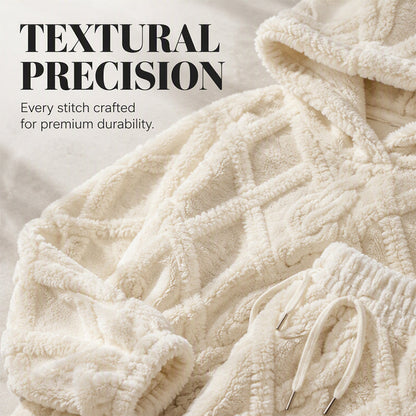 ⏰ Seasonal changeover sale: 50% off – quality at half the price! ✨Women's Plush Cable Knit Hoodie & Pants Set