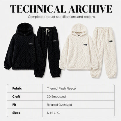 ⏰ Seasonal changeover sale: 50% off – quality at half the price! ✨Women's Plush Cable Knit Hoodie & Pants Set