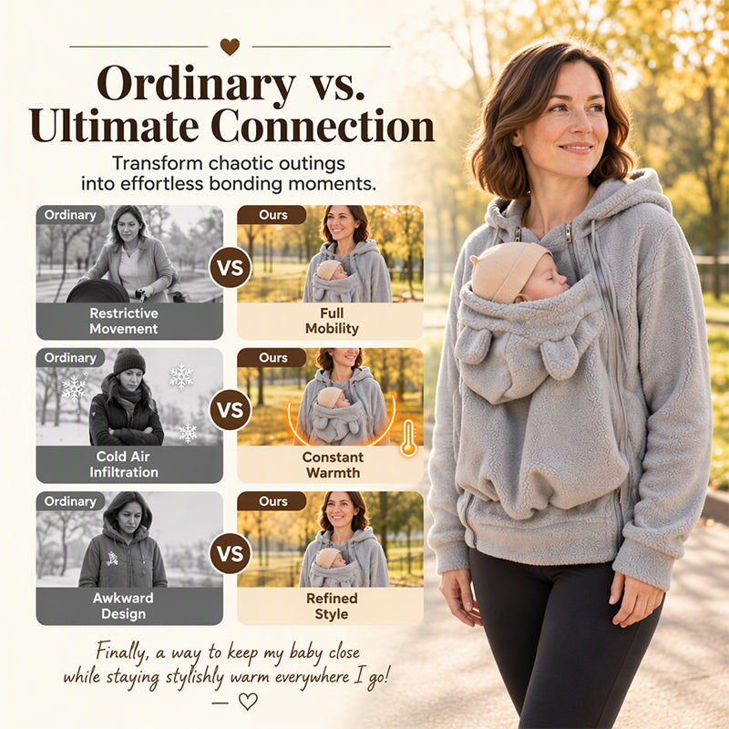 ✨Limited stock available, don’t miss out!🎉Cozy Warm Babywearing Hooded Jacket