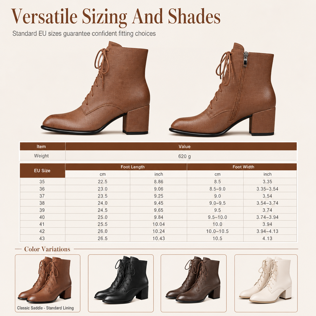 🎉The Lowest Price But The Best Quality!🔥Women Vintage British Style Lace Up Pointed Toe Block Mid Heel Ankle Boots