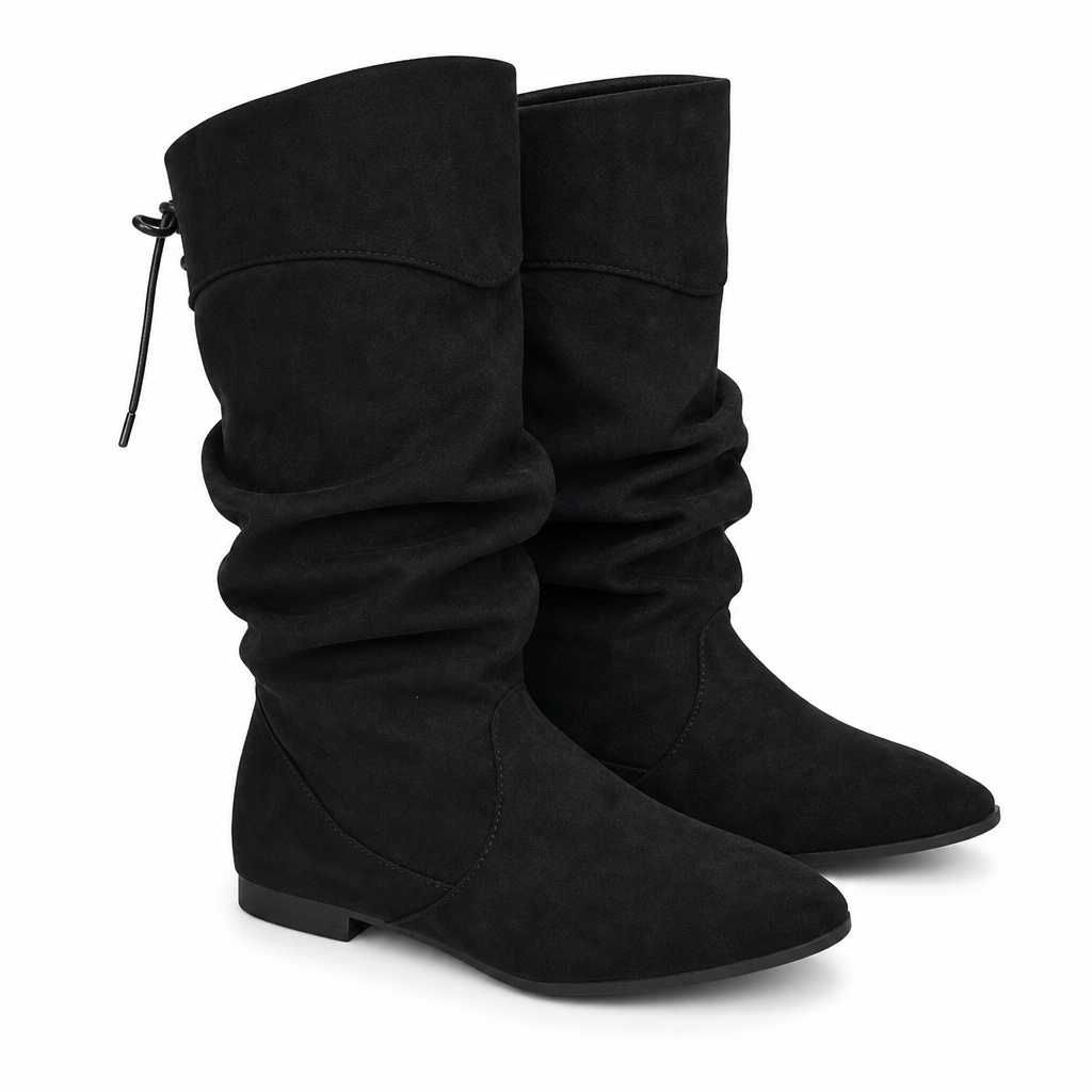 ✨Limited stock available, don’t miss out!🎉Women's Lace Up Slouchy Mid-Calf Boots 