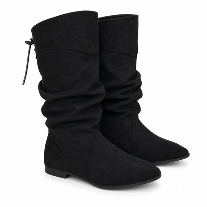 ✨Limited stock available, don’t miss out!🎉Women's Lace Up Slouchy Mid-Calf Boots 