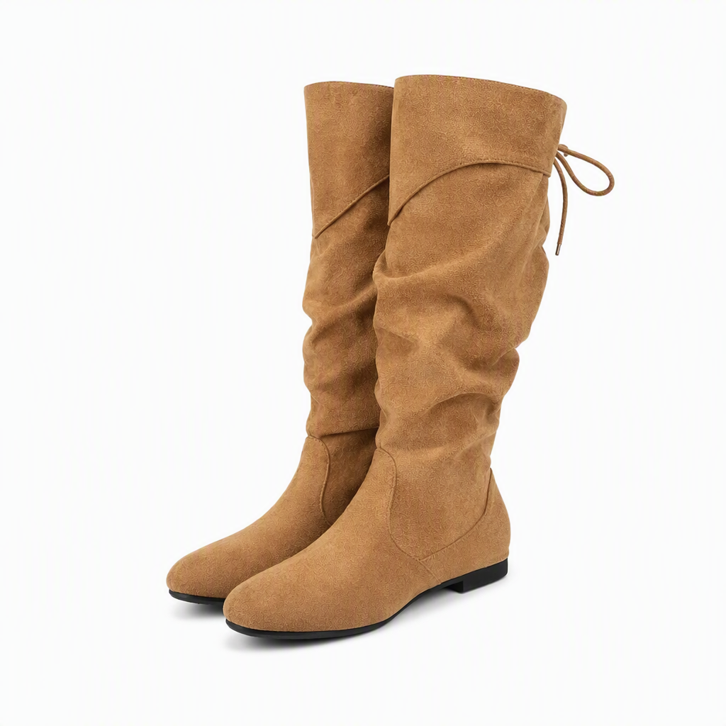 ✨Limited stock available, don’t miss out!🎉Women's Lace Up Slouchy Mid-Calf Boots 