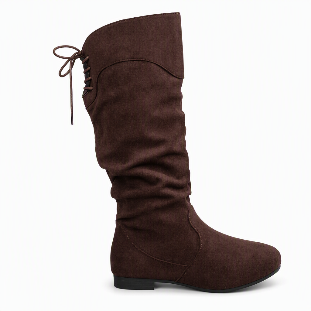 ✨Limited stock available, don’t miss out!🎉Women's Lace Up Slouchy Mid-Calf Boots 