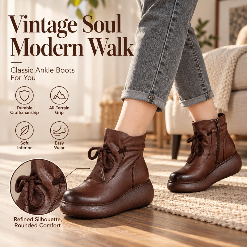 ⏰ Seasonal changeover sale: 50% off – quality at half the price! ✨Women's Retro Thermal-Lined Ankle Boots