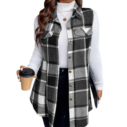 ⏰ Seasonal changeover sale: 50% off – quality at half the price! ✨Women's Plaid Button Down Vest Shirt with Pockets