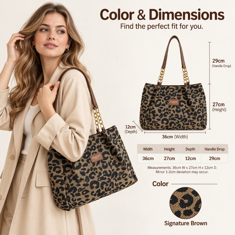 ✨Limited stock available, don’t miss out!🎉Retro Leopard Print Tote Bag for Women