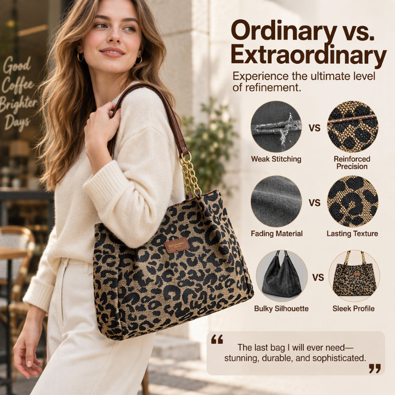 ✨Limited stock available, don’t miss out!🎉Retro Leopard Print Tote Bag for Women