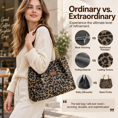 ✨Limited stock available, don’t miss out!🎉Retro Leopard Print Tote Bag for Women