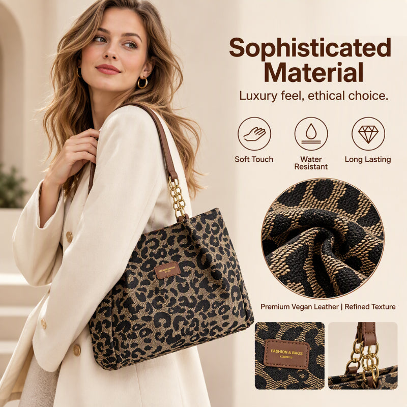 ✨Limited stock available, don’t miss out!🎉Retro Leopard Print Tote Bag for Women
