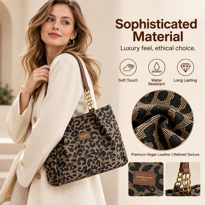 ✨Limited stock available, don’t miss out!🎉Retro Leopard Print Tote Bag for Women