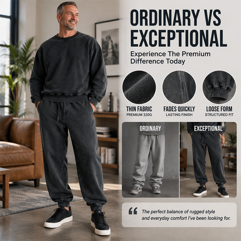 🎉The Lowest Price But The Best Quality!🔥Men's Casual Athletic Washed Sweatpants