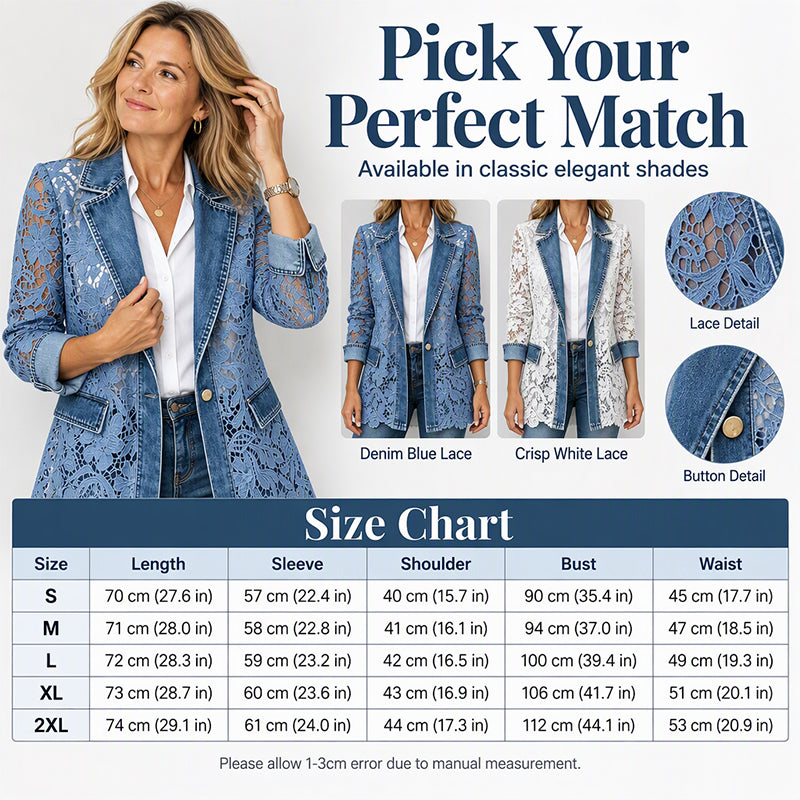 ⏰ Last Day of the Sale – 50% OFF ✨Women's Elegant Hollow Out Floral Lace Jacket