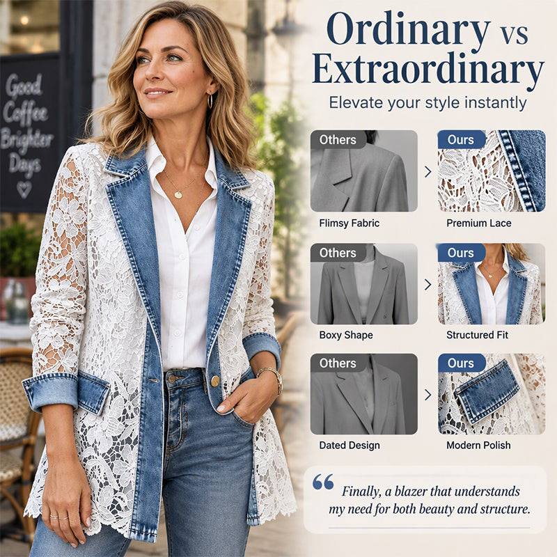 ⏰ Last Day of the Sale – 50% OFF ✨Women's Elegant Hollow Out Floral Lace Jacket