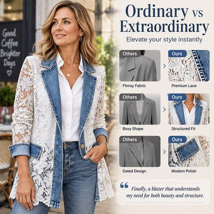 ⏰ Last Day of the Sale – 50% OFF ✨Women's Elegant Hollow Out Floral Lace Jacket