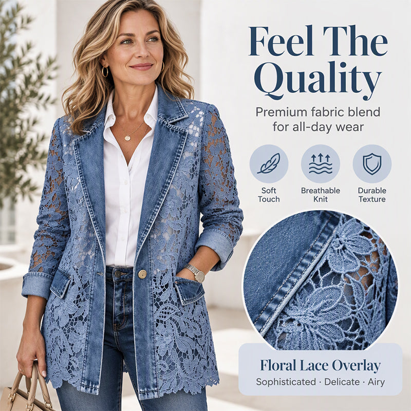 ⏰ Last Day of the Sale – 50% OFF ✨Women's Elegant Hollow Out Floral Lace Jacket
