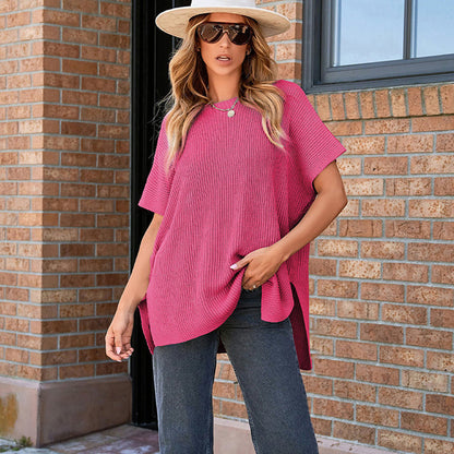 Women's Loose Fit Short Sleeve Knit Top