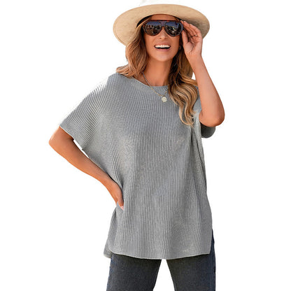 Women's Loose Fit Short Sleeve Knit Top