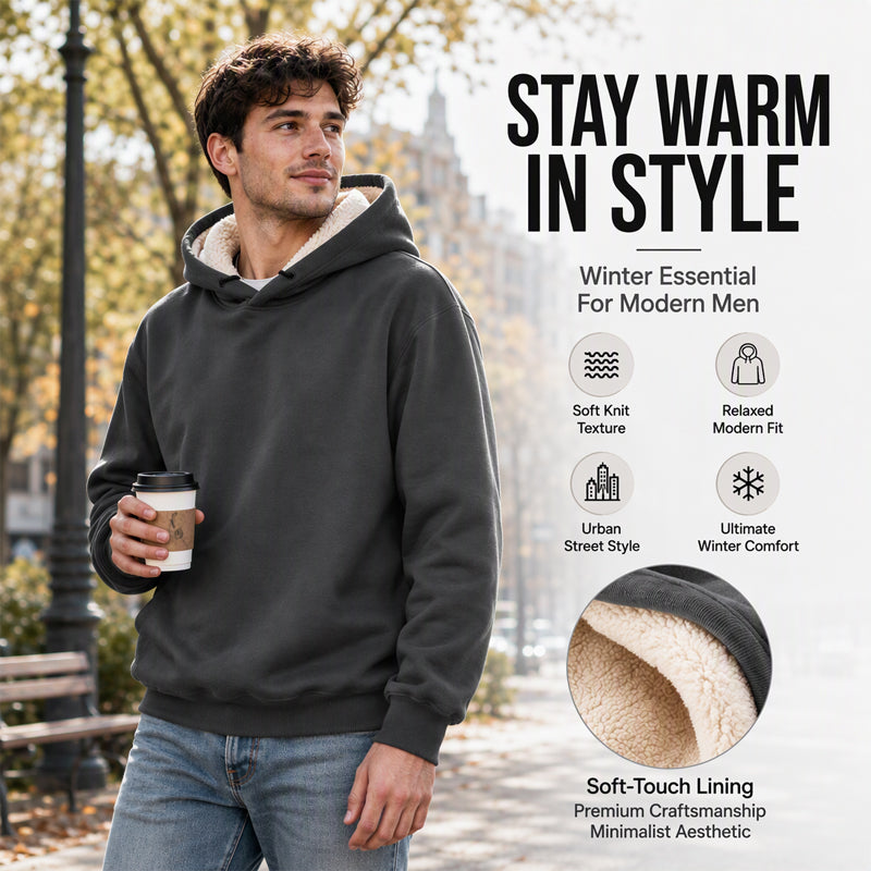 ⏰ Seasonal changeover sale: 50% off – quality at half the price! ✨Men's Thickened Sherpa-Lined Hoodie