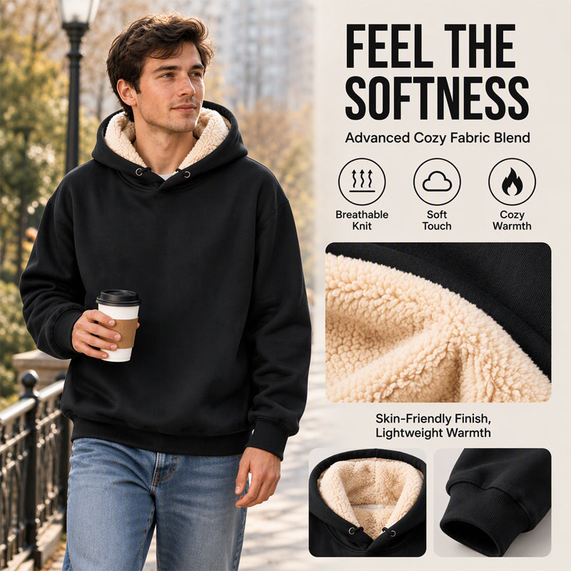 ⏰ Seasonal changeover sale: 50% off – quality at half the price! ✨Men's Thickened Sherpa-Lined Hoodie