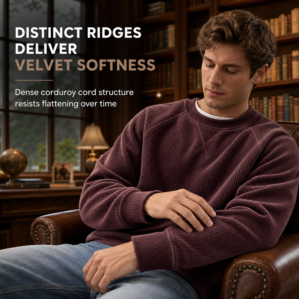 ⏰ Seasonal changeover sale: 50% off – quality at half the price! ✨Men's Corduroy Crewneck Long Sleeve Pullover Sweatshirt