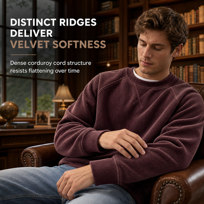 ⏰ Seasonal changeover sale: 50% off – quality at half the price! ✨Men's Corduroy Crewneck Long Sleeve Pullover Sweatshirt