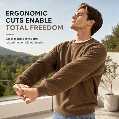 ⏰ Seasonal changeover sale: 50% off – quality at half the price! ✨Men's Corduroy Crewneck Long Sleeve Pullover Sweatshirt
