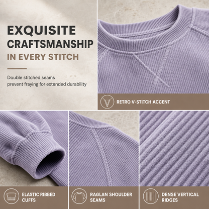 ⏰ Seasonal changeover sale: 50% off – quality at half the price! ✨Men's Corduroy Crewneck Long Sleeve Pullover Sweatshirt